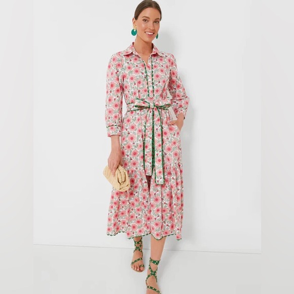 Tuckernuck Pink City Prints Margot Dress In Kermit Rose Floral NWT Size XL - Picture 11 of 11